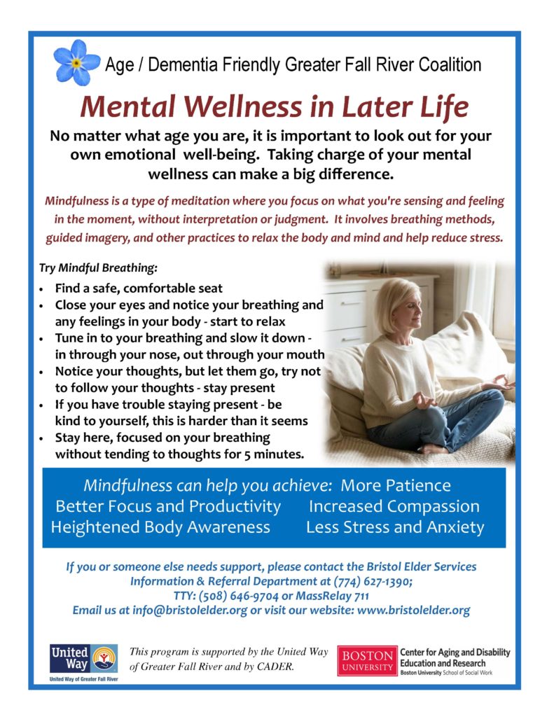 Mental Health Later In Life Flyer Bristol Elder Services